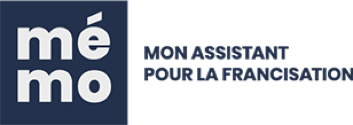 Logo de la plateforme en ligne MEMO, mon assistant pour la francisation.